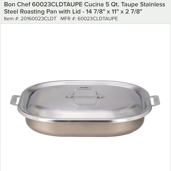 Bon Chef stainless steel Roasting pan wt lid - Picture 1 of 4